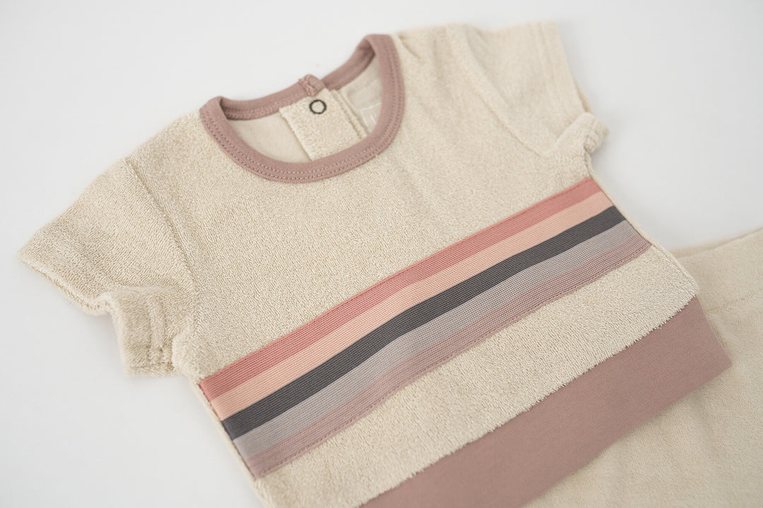 Pinks | Organic Terry Cloth Tee & Shortie Set