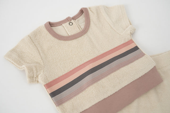 Pinks | Organic Terry Cloth Tee & Shortie Set