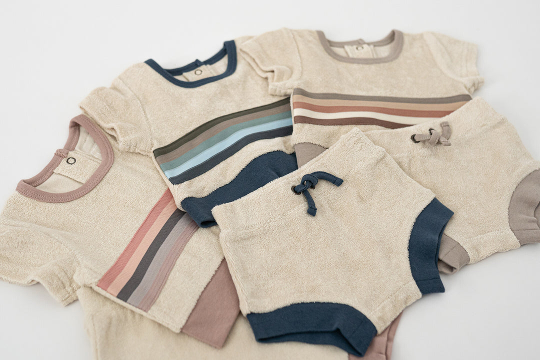 Pinks | Organic Terry Cloth Tee & Shortie Set