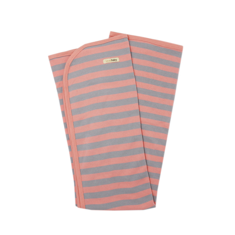 Coral Light Stripe Organic Blanket