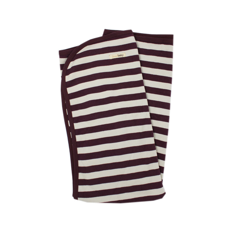 Eggplant Stone Stripe Organic Blanket