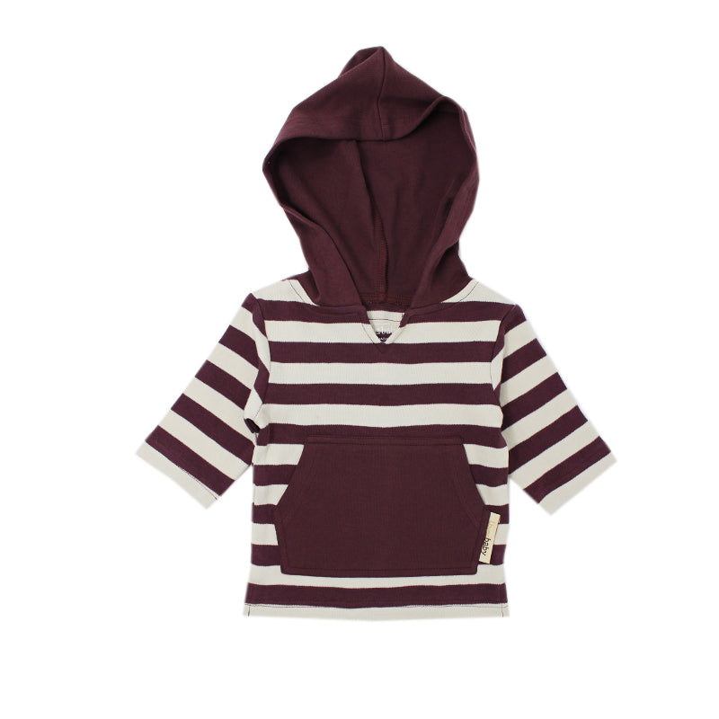Eggplant Stone Stripe Organic Hoodie