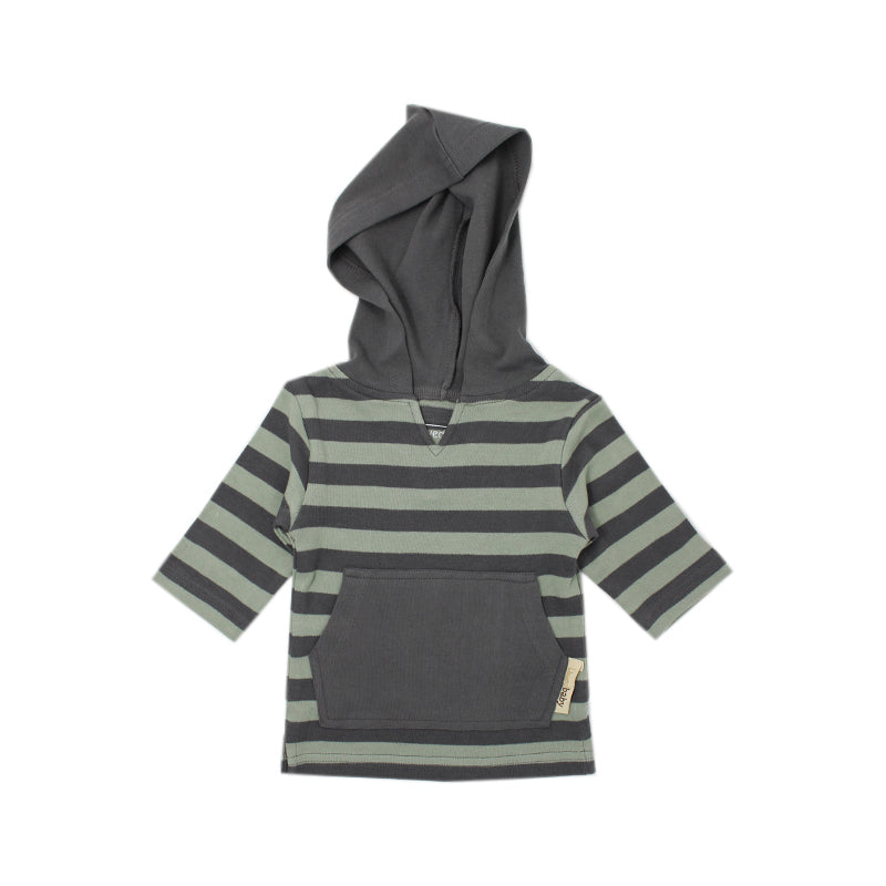 Gray Seafoam Stripe Organic Hoodie