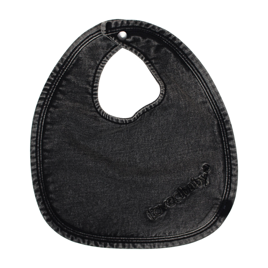 Faux Denim Bib in Black.