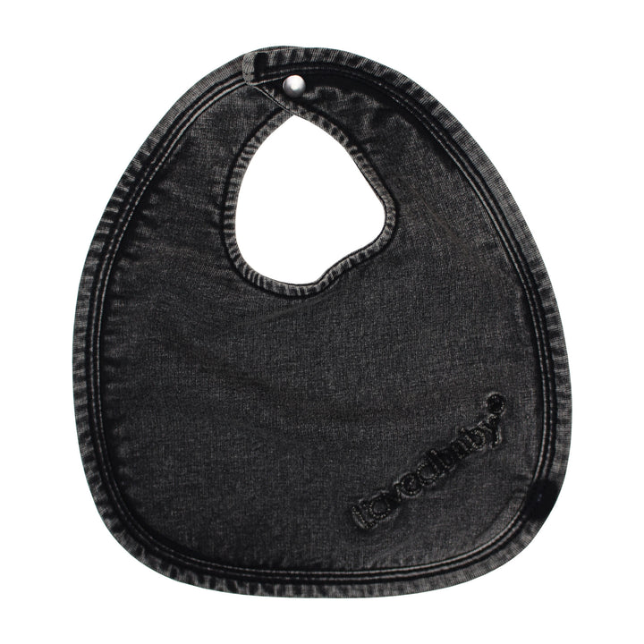 Faux Denim Bib in Black.