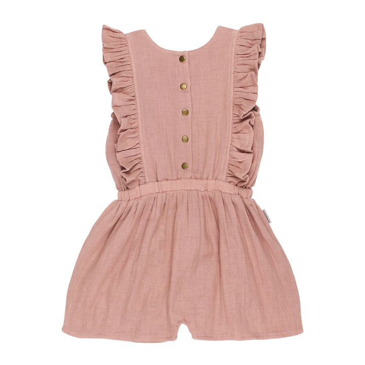 Kids' Organic Muslin Ruffle Jumper in Desert Rose.