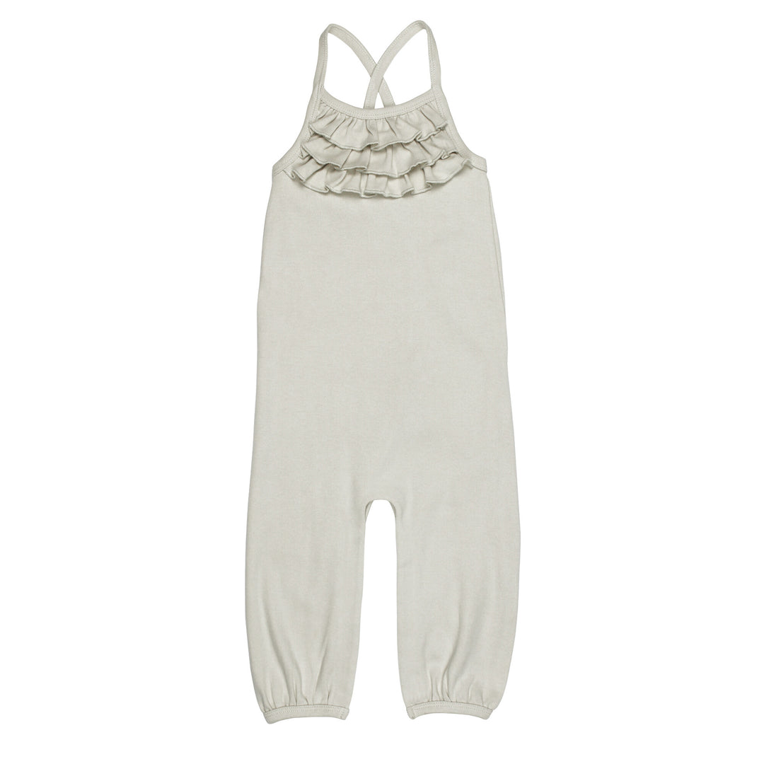 Kids' Halter Romper in Stone, an off white color.