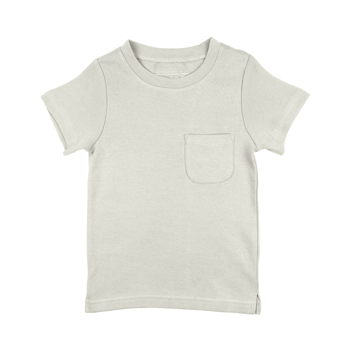 Kids' Crewneck Tee in Stone, an off white color.