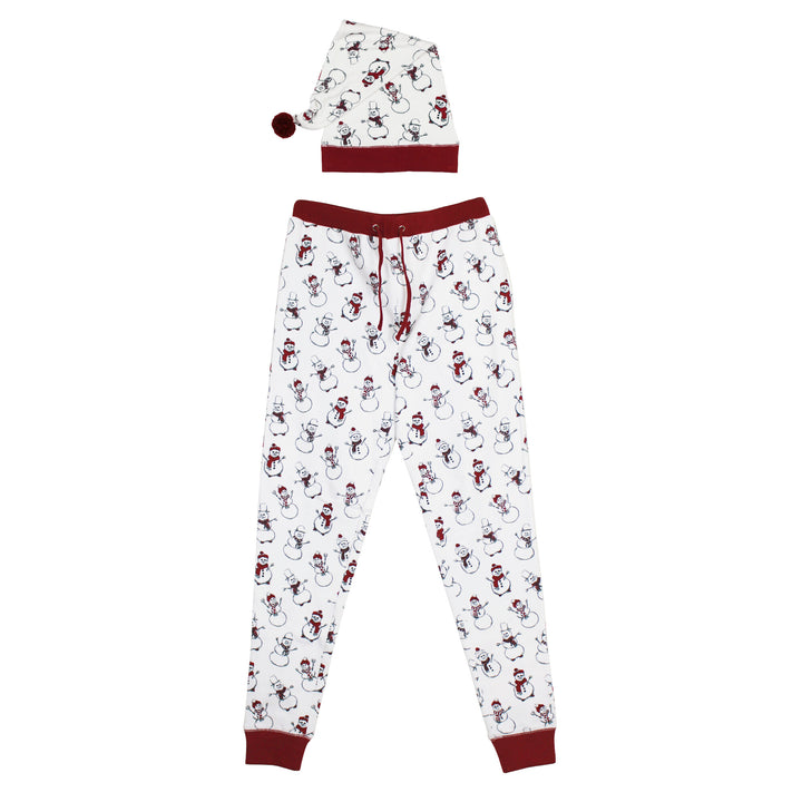 Men's Organic Holiday Jogger & Cap Set in Snow Day.