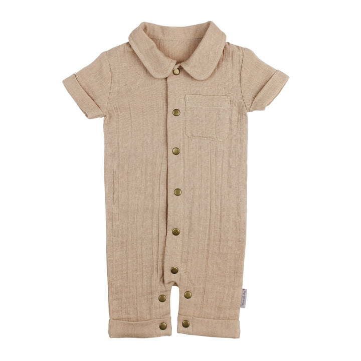 Muslin S/Sleeve Coverall in Wheat.
