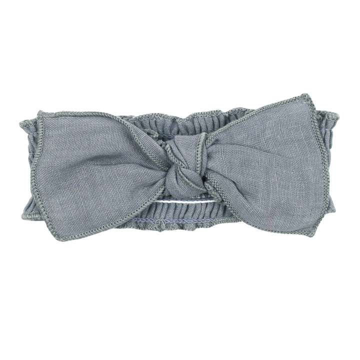Organic Muslin Smocked Headband in Twilight.