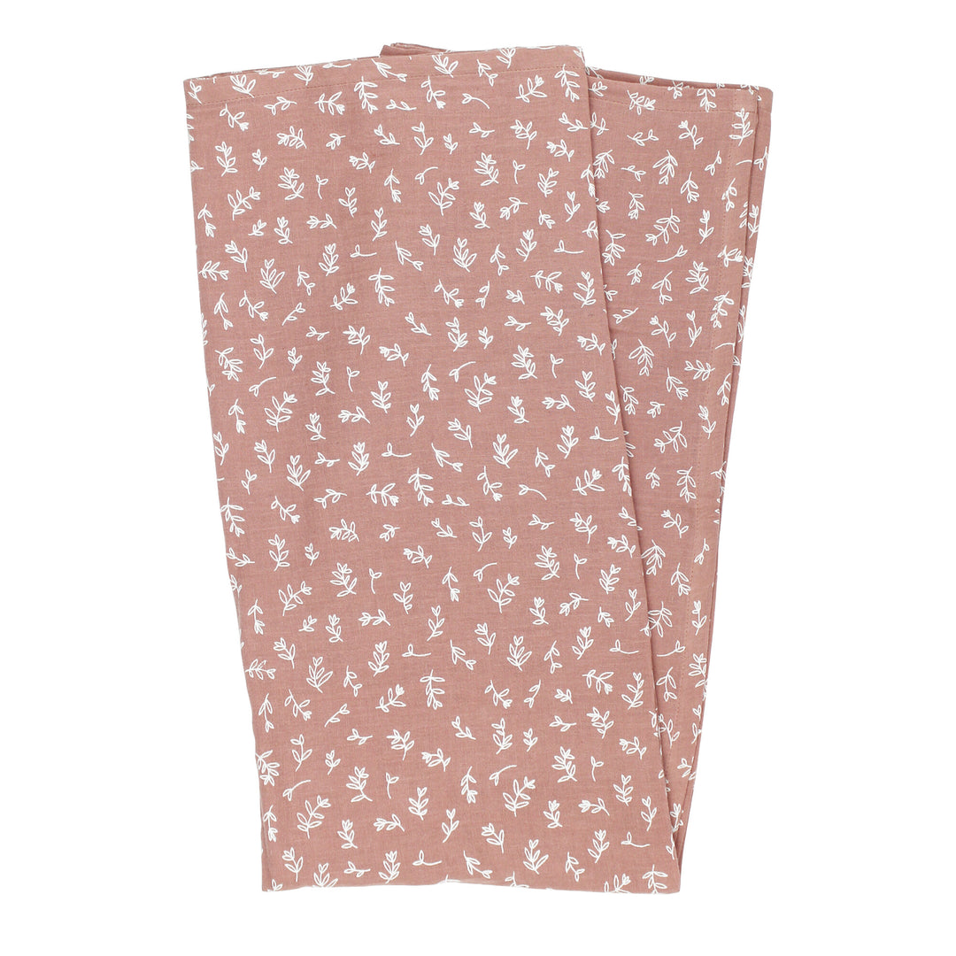 Organic Muslin Blanket in Desert Rose Leaves.