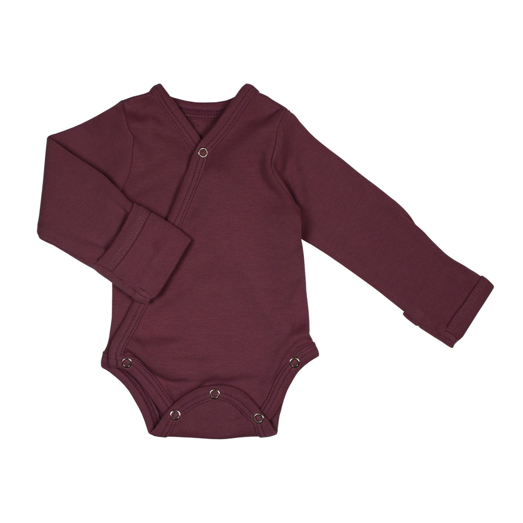 Eggplant Organic Kimono Bodysuit