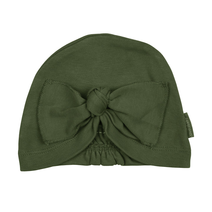 Knotted Turban in Forest, a deep green color.