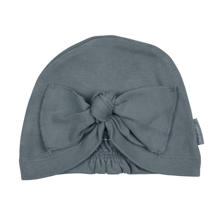 Knotted Turban in Moonstone, a gray blue color.