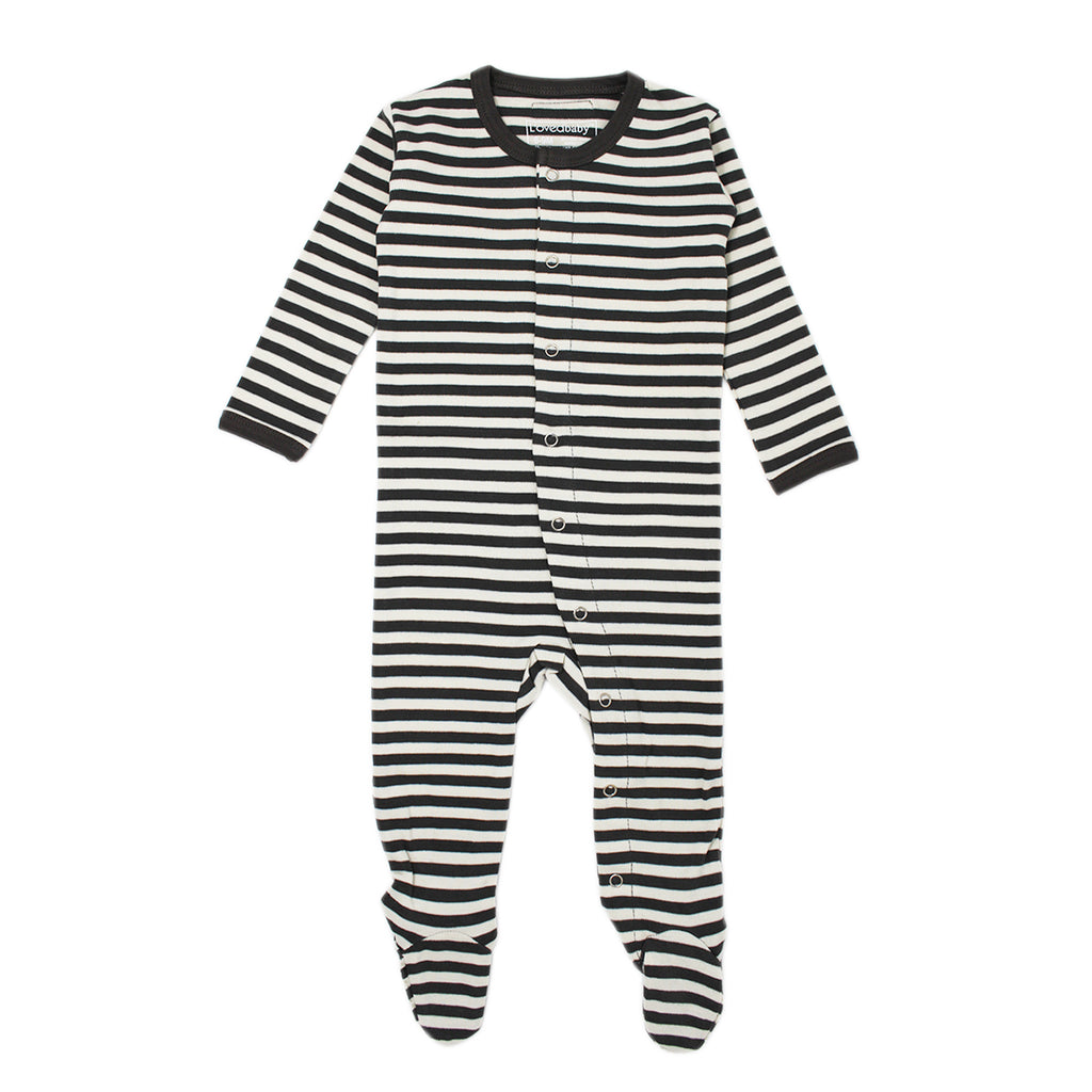 Gray Beige Organic Snap Footie