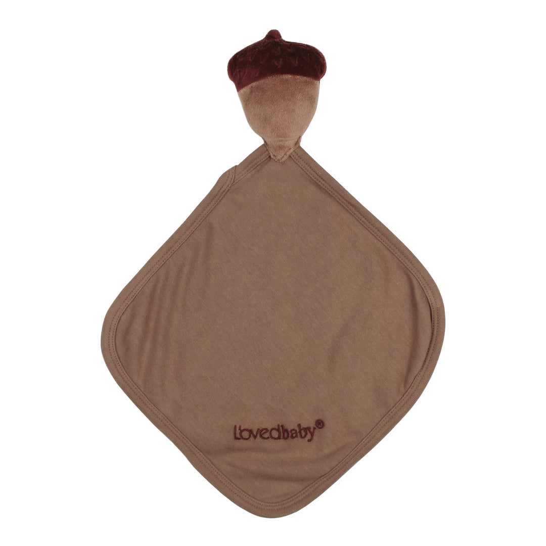 Organic Cotton Lovey in Latte, a medium brown color.