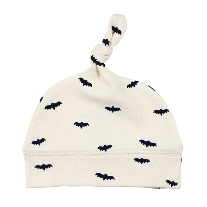 Organic Banded Top-Knot Hat in Bats.