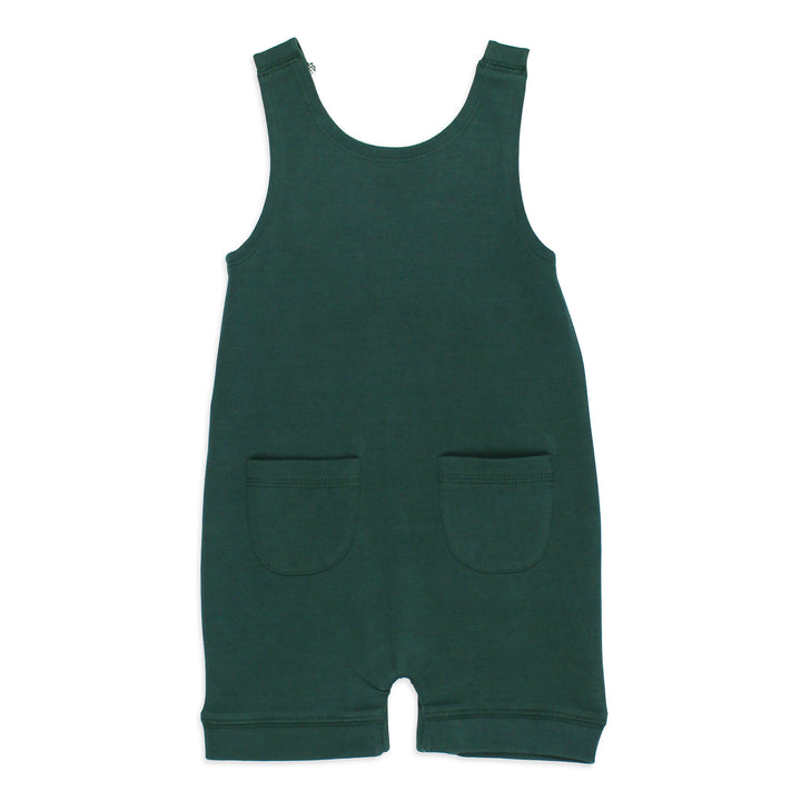 Back view of Organic Sleeveless Romper in Still Hungry.