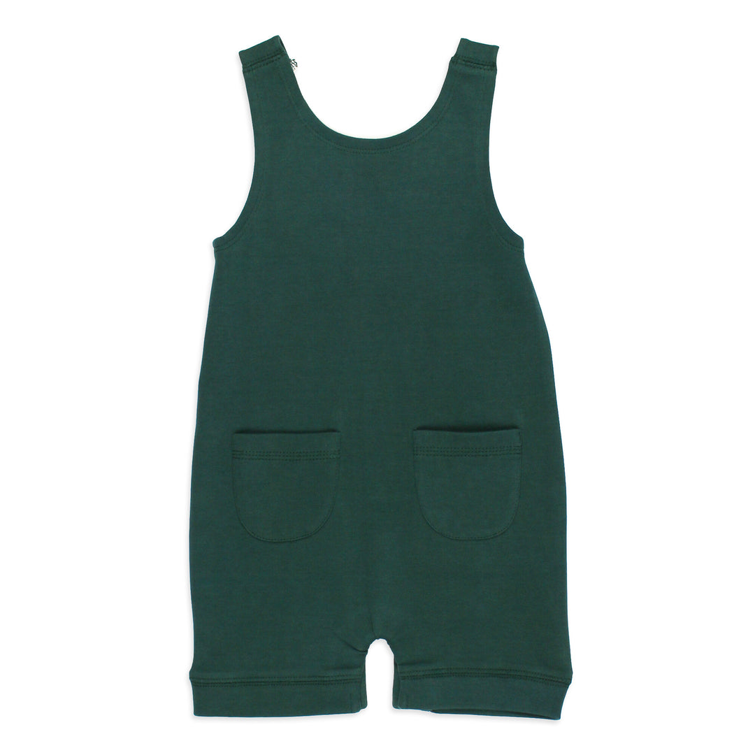Back view of Organic Sleeveless Romper in Still Hungry.