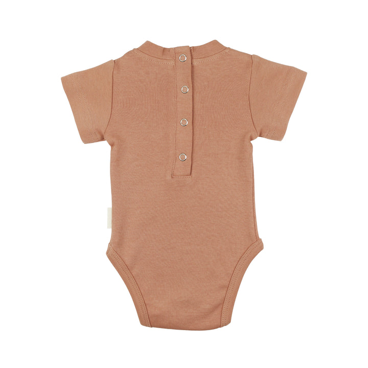 Back view of Crewneck Bodysuit in Adobe, a tan clay color.