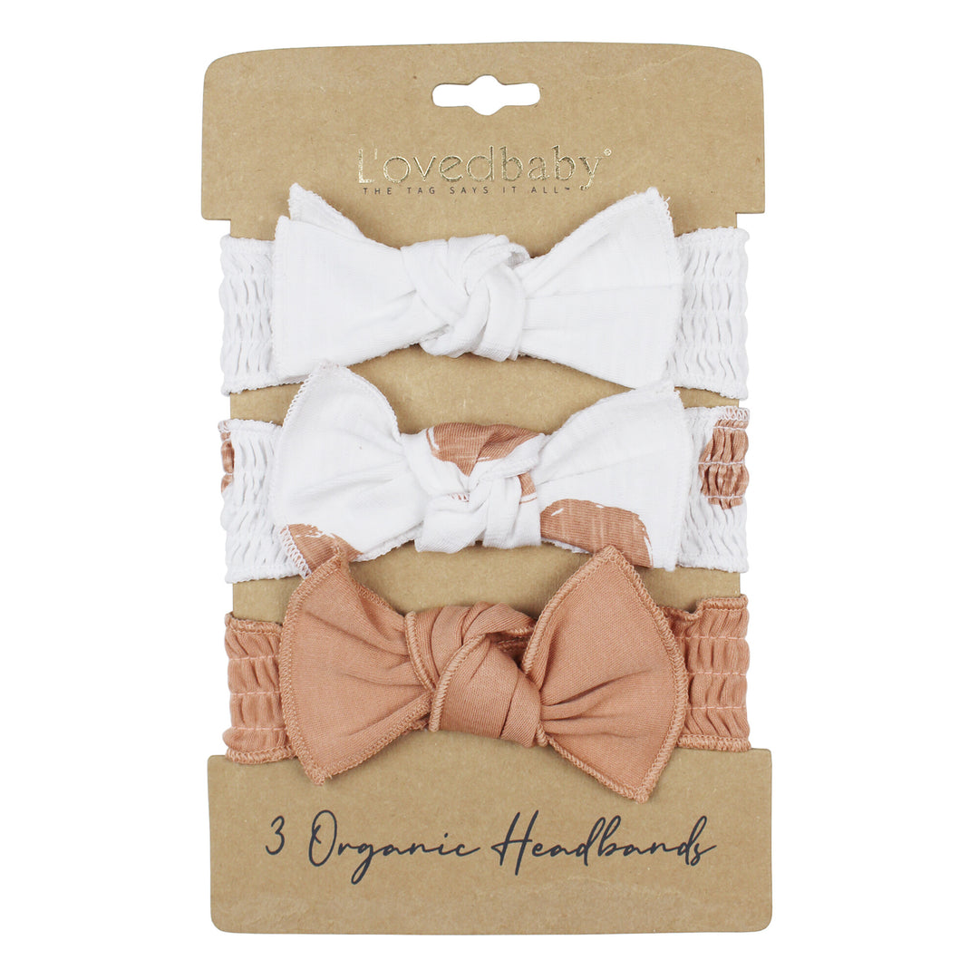 Smocked Headband 3-Pack in Adobe, a tan clay color.