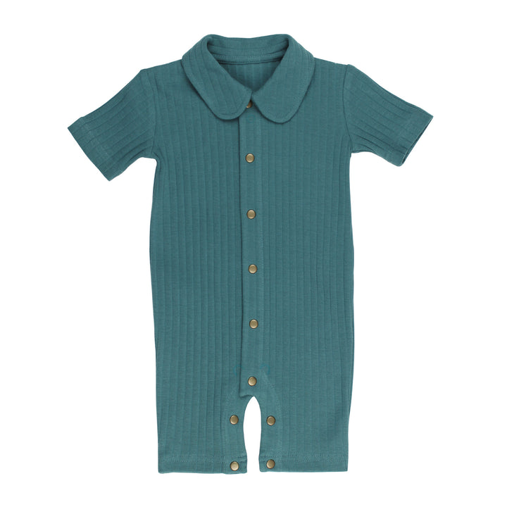 Organic Ribbed S/Sleeve Coverall in Oasis