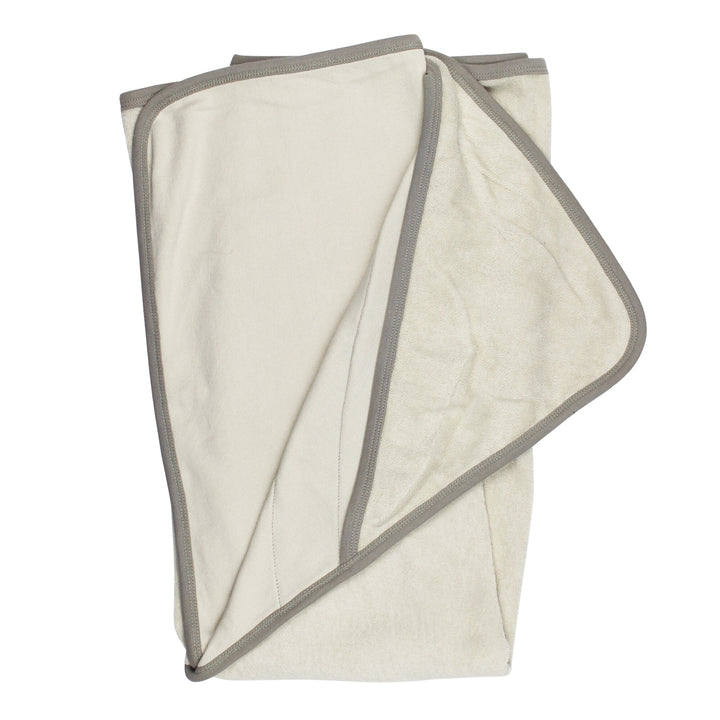 Back view of Organic Terry Cloth Hooded Towel in Neutrals.
