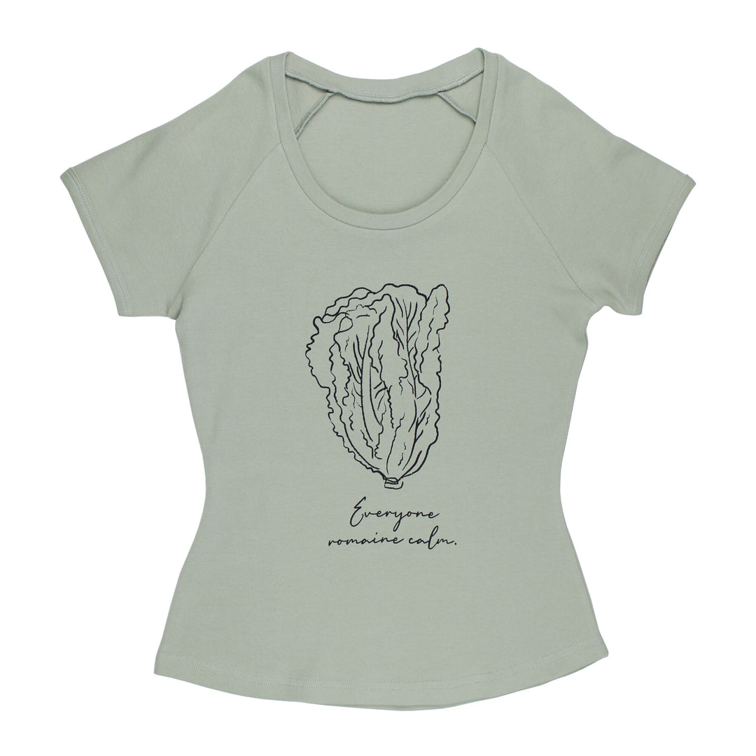 Women's Raglan T-Shirt in Seafoam Lettuce.