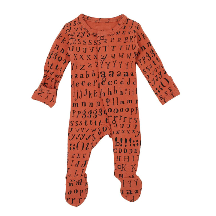 Organic Jumpsuit in Maple Letters, Flat