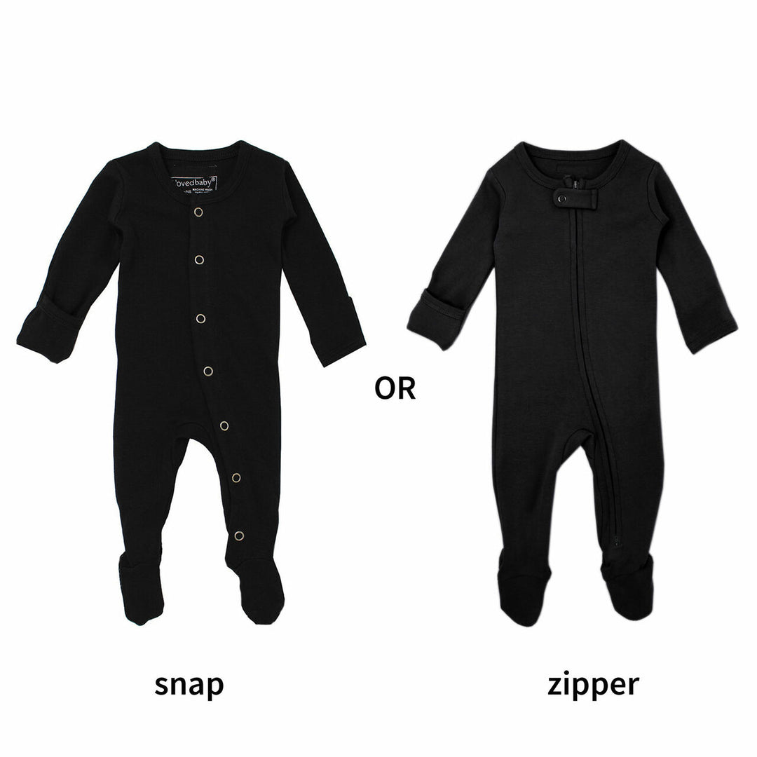 Child wearing Mommy & Me Gift Set, Snap Footie in Black.
