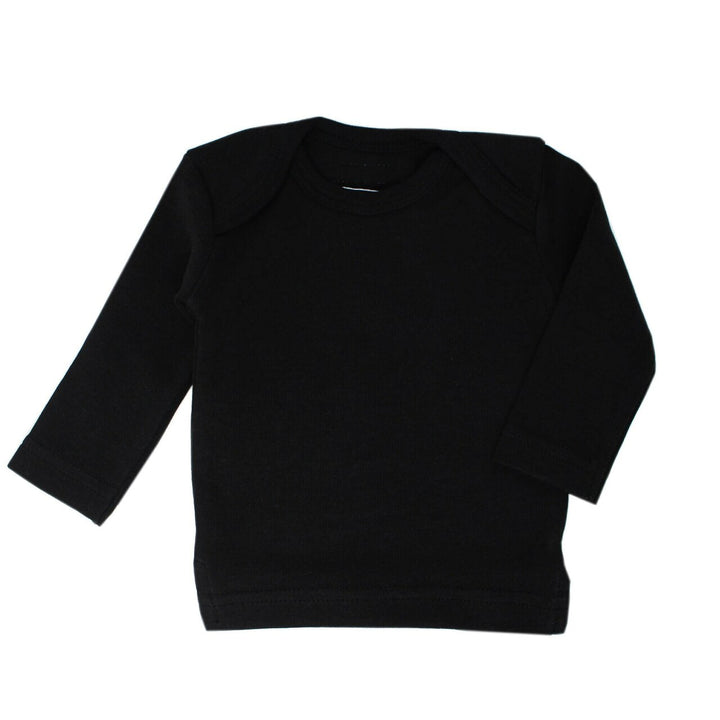 Organic L/Sleeve Shirt in Black.