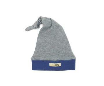 Organic Knotted Cap in Slate/Heather Gray, Flat