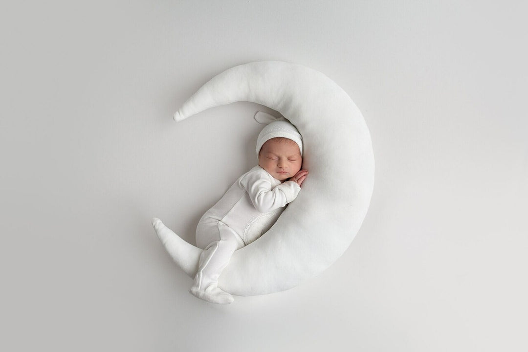 Velveteen Graphic Baby Footie in White, Lifestyle