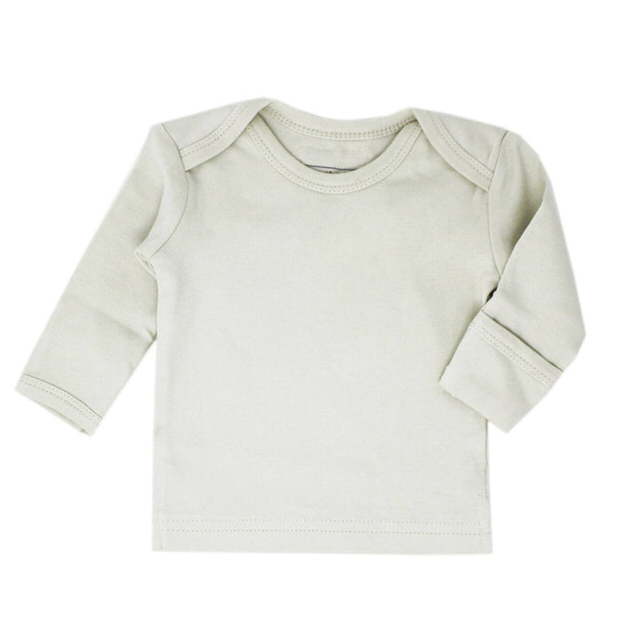 Organic L/Sleeve Shirt in Stone, an off white color.
