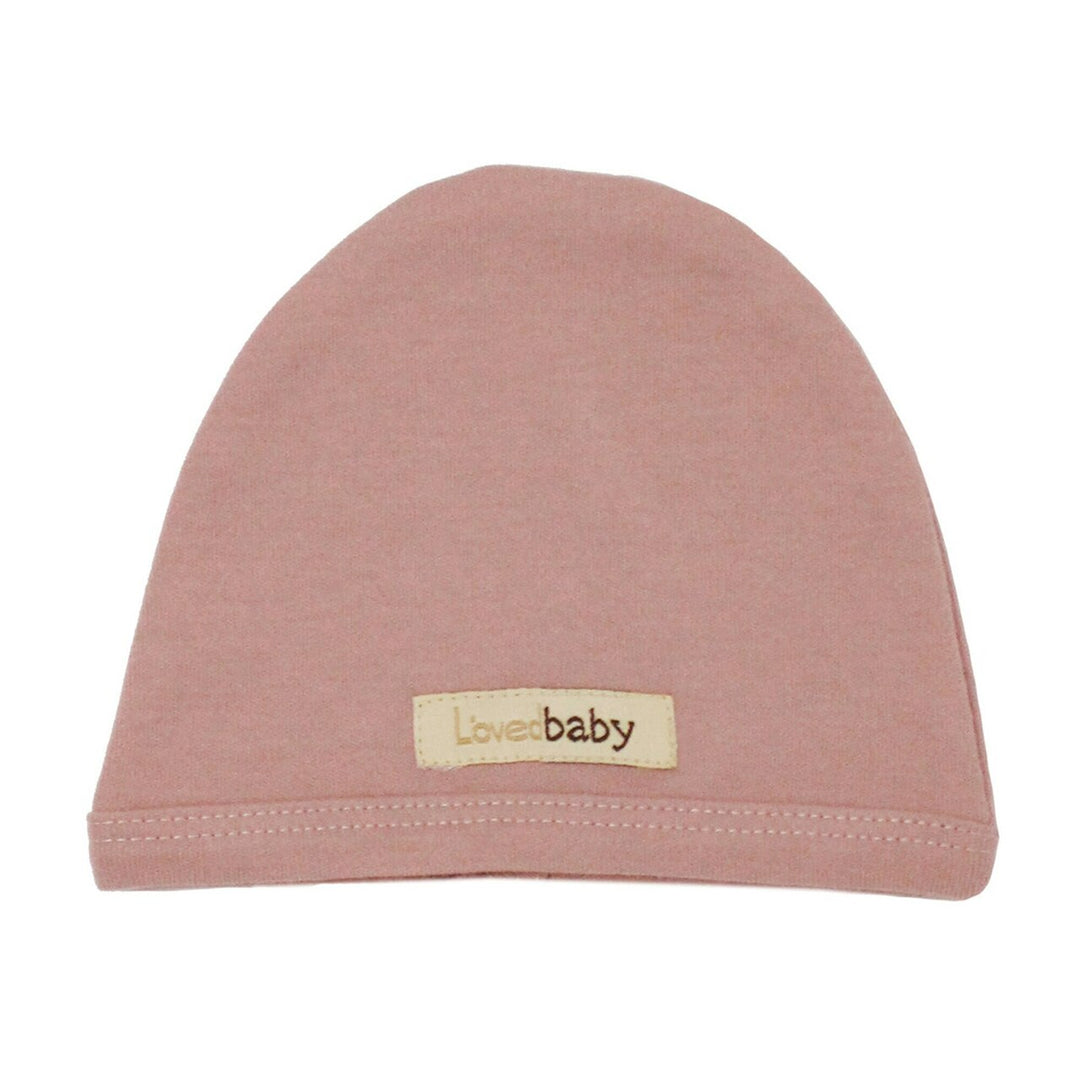 Organic Cute Cap in Mauve, a medium pink color.
