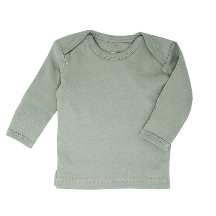 Organic L/Sleeve Shirt in Seafoam, a light green color.