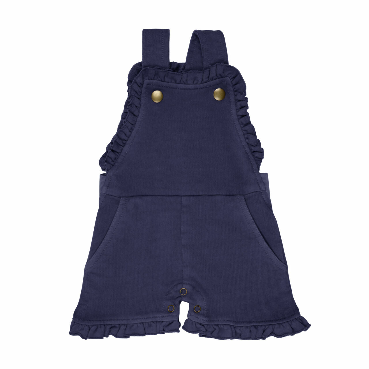 Indigo | Organic French Terry Ruffle Romper – L'ovedbaby
