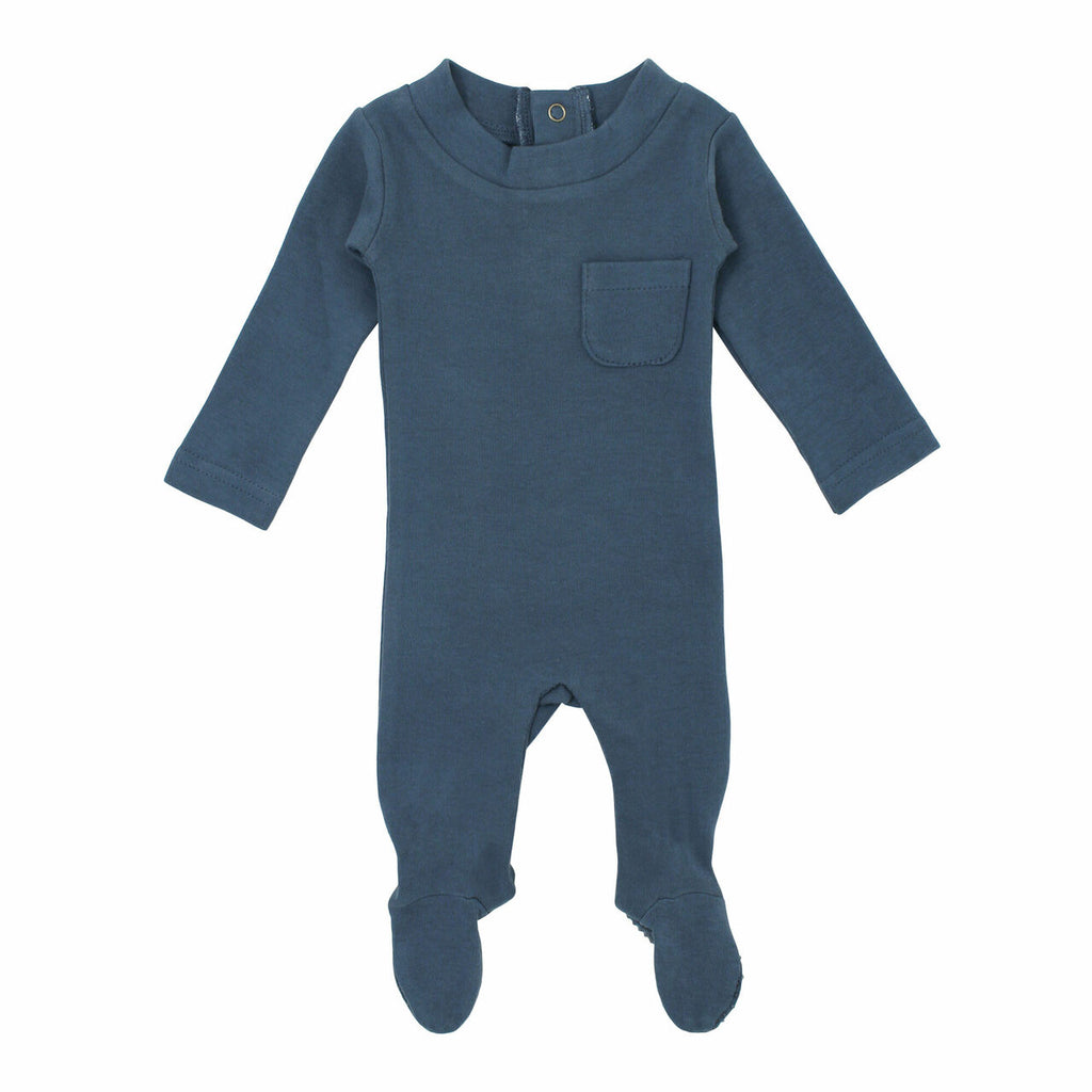 Organic Mock Neck Footie Abyss