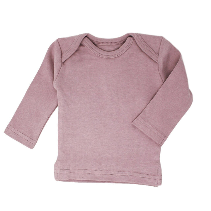 Organic L/Sleeve Shirt in Lavender, a light purple color.