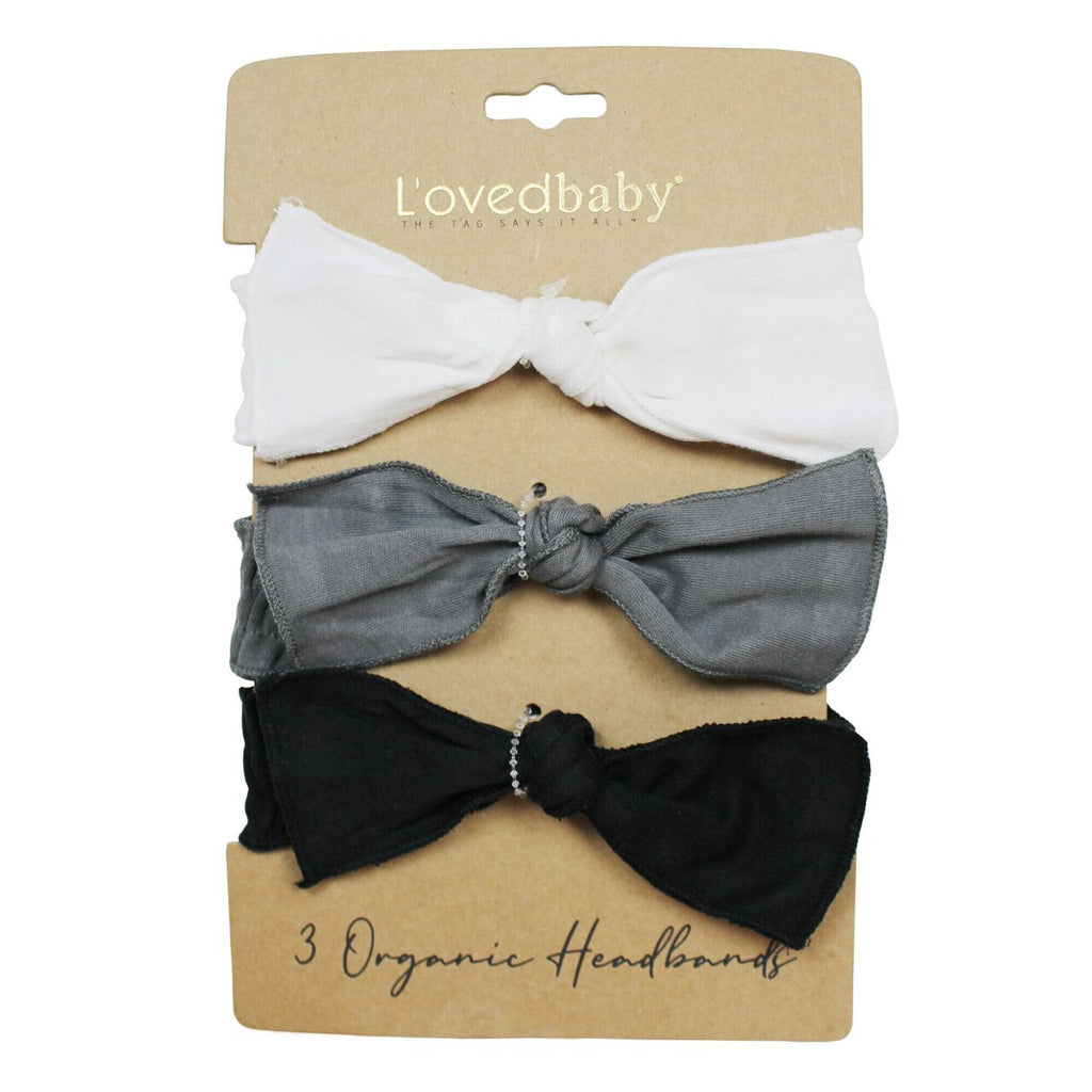 & White Organic Smocked Headband 3 Pack