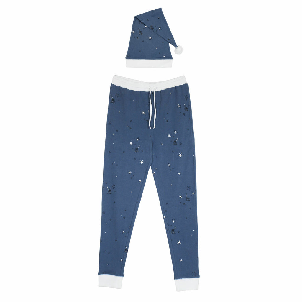 Men's Organic Holiday Jogger & Cap Set in Silent Night