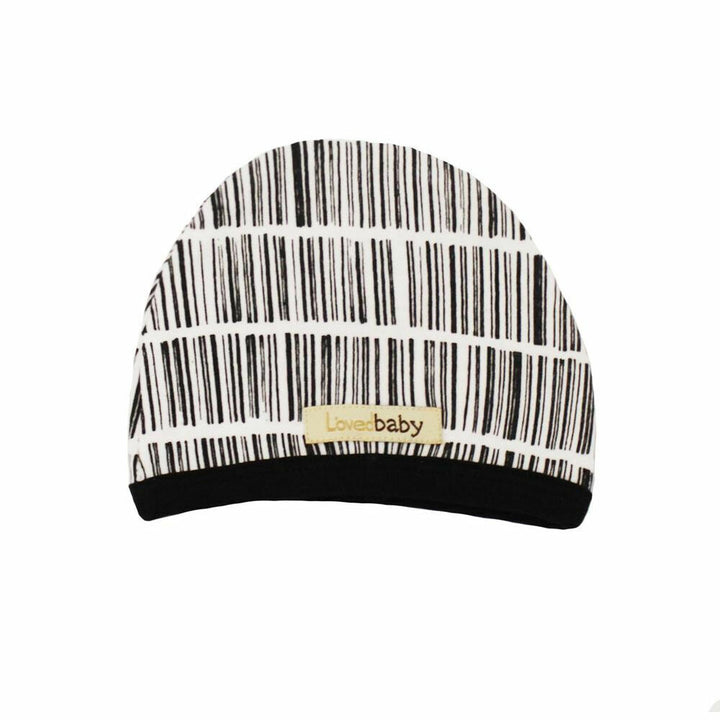 Organic Cute Cap in White Barcode, Flat