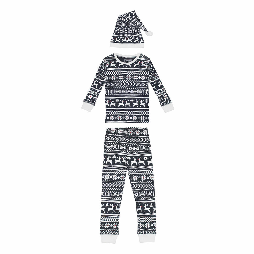 Organic Holiday PJ & Cap Set Rudolph