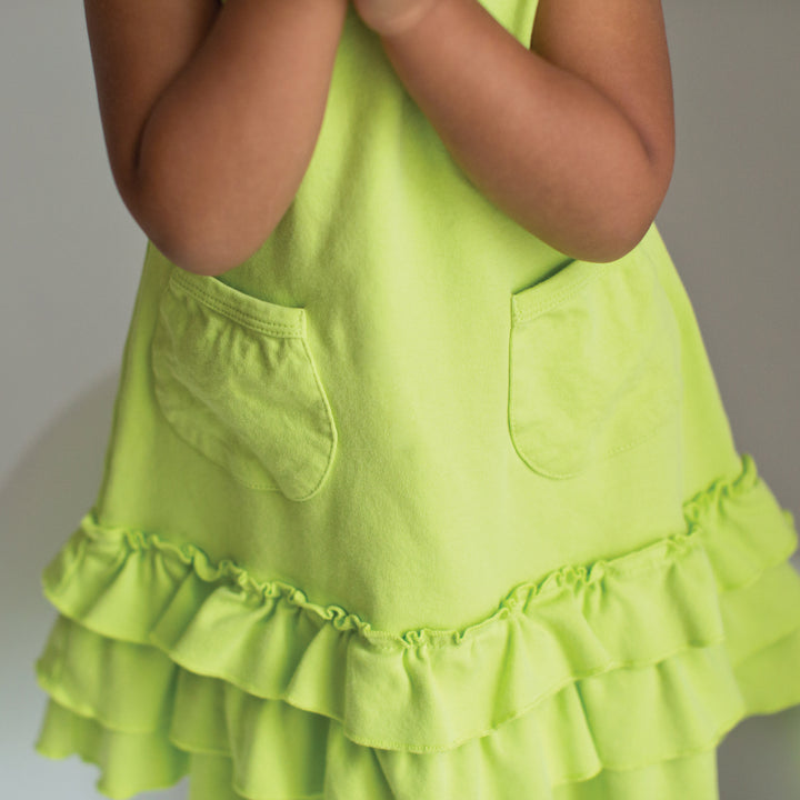 Kids' Organic Dress in Lime