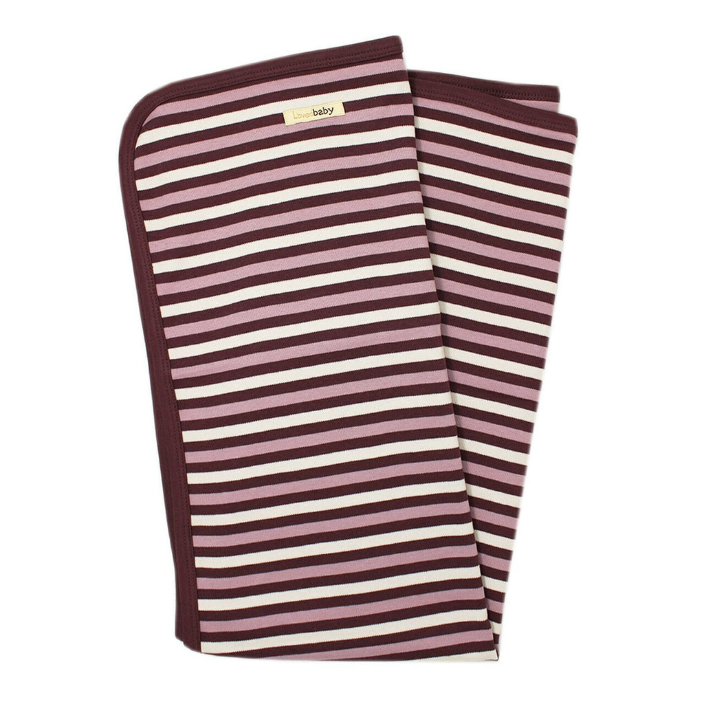 Eggplant Stripe Organic Blanket