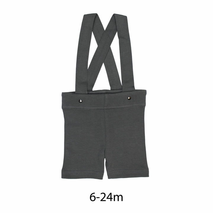 Suspender Shorts in Gray.