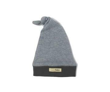 Organic Knotted Cap in Gray/Heather Gray, Flat