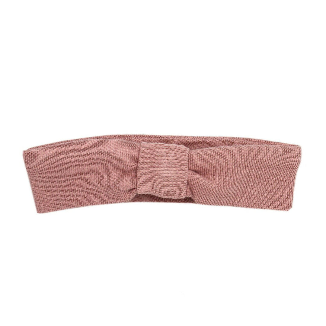 Organic Headband in Mauve, a medium pink color.
