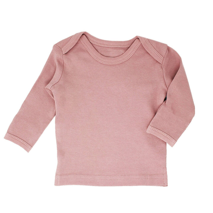 Organic L/Sleeve Shirt in Mauve, a medium pink color.